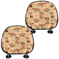 Cute Red Panda And Bamboo Pattern Print Car Headrest Covers