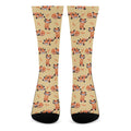 Cute Red Panda And Bamboo Pattern Print Crew Socks