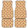 Cute Red Panda And Bamboo Pattern Print Front and Back Car Floor Mats