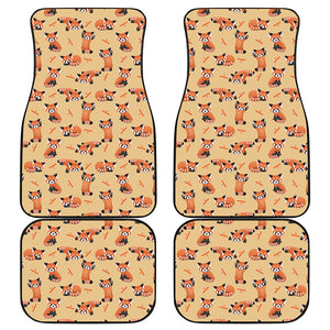 Cute Red Panda And Bamboo Pattern Print Front and Back Car Floor Mats