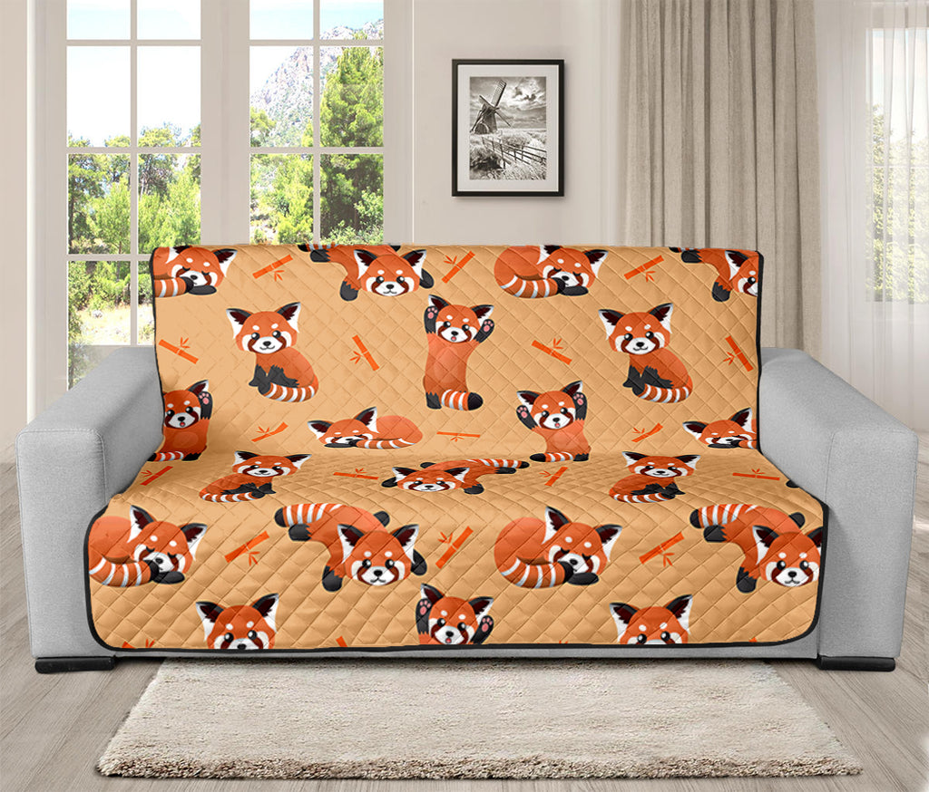 Cute Red Panda And Bamboo Pattern Print Futon Protector