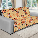 Cute Red Panda And Bamboo Pattern Print Futon Protector