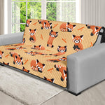 Cute Red Panda And Bamboo Pattern Print Futon Protector