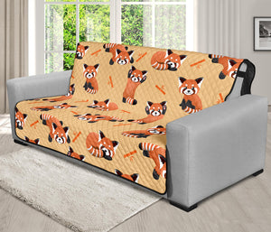 Cute Red Panda And Bamboo Pattern Print Futon Protector