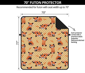 Cute Red Panda And Bamboo Pattern Print Futon Protector