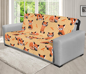 Cute Red Panda And Bamboo Pattern Print Futon Protector