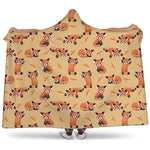 Cute Red Panda And Bamboo Pattern Print Hooded Blanket