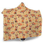 Cute Red Panda And Bamboo Pattern Print Hooded Blanket