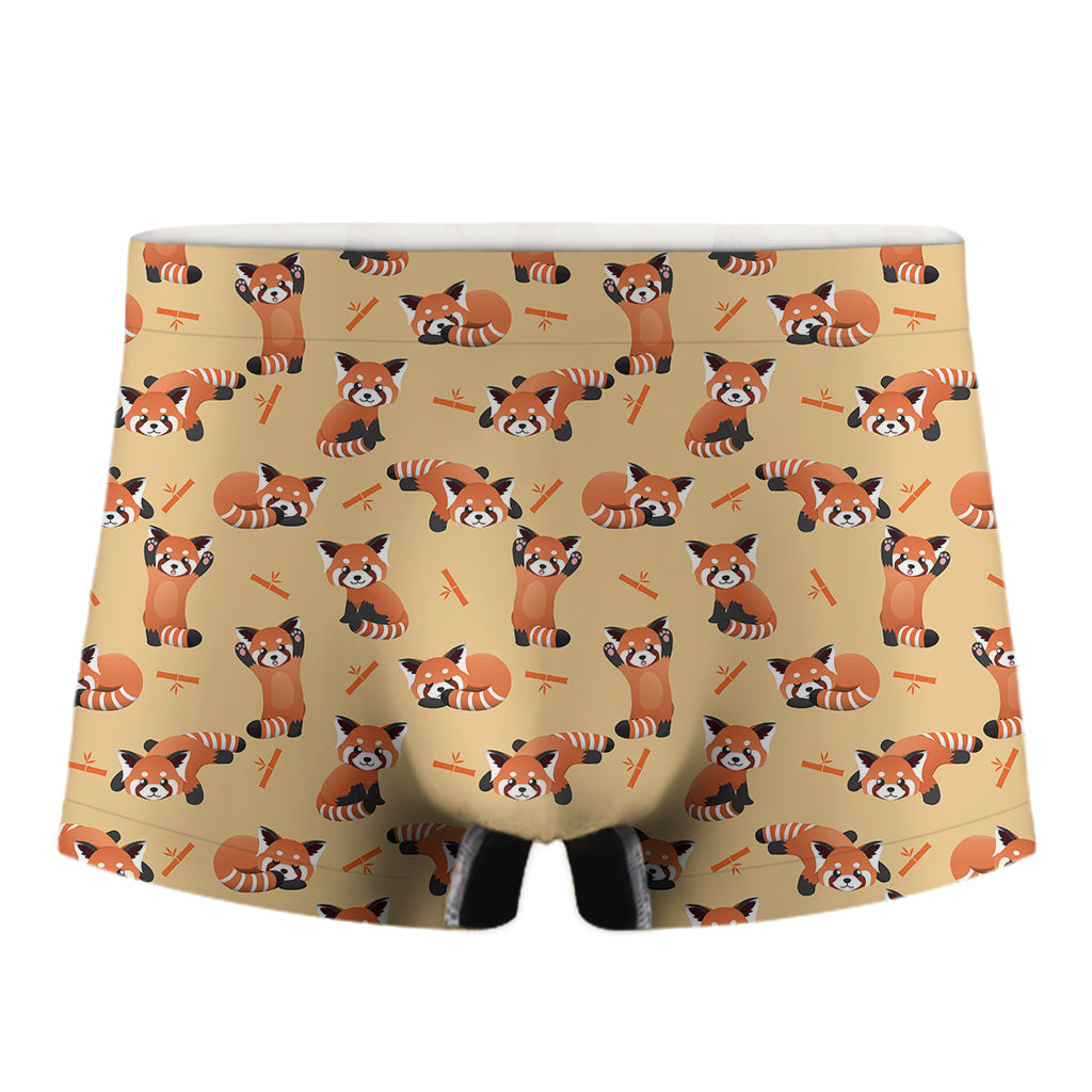 Cute Red Panda And Bamboo Pattern Print Men's Boxer Briefs