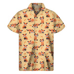 Cute Red Panda And Bamboo Pattern Print Men's Short Sleeve Shirt