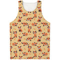 Cute Red Panda And Bamboo Pattern Print Men's Tank Top