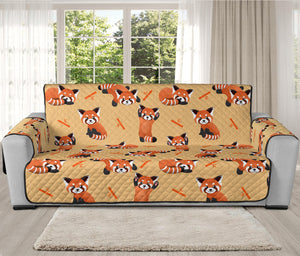 Cute Red Panda And Bamboo Pattern Print Oversized Sofa Protector