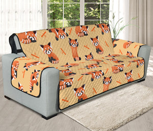 Cute Red Panda And Bamboo Pattern Print Oversized Sofa Protector