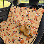 Cute Red Panda And Bamboo Pattern Print Pet Car Back Seat Cover