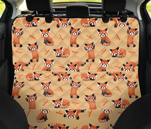 Cute Red Panda And Bamboo Pattern Print Pet Car Back Seat Cover