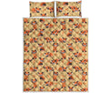 Cute Red Panda And Bamboo Pattern Print Quilt Bed Set
