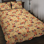 Cute Red Panda And Bamboo Pattern Print Quilt Bed Set