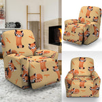 Cute Red Panda And Bamboo Pattern Print Recliner Slipcover