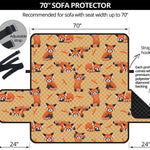 Cute Red Panda And Bamboo Pattern Print Sofa Protector