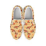 Cute Red Panda And Bamboo Pattern Print White Slip On Shoes