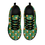 Cute Saint Patrick's Day Pattern Print Black Sneakers