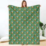 Cute Saint Patrick's Day Pattern Print Blanket