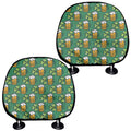 Cute Saint Patrick's Day Pattern Print Car Headrest Covers
