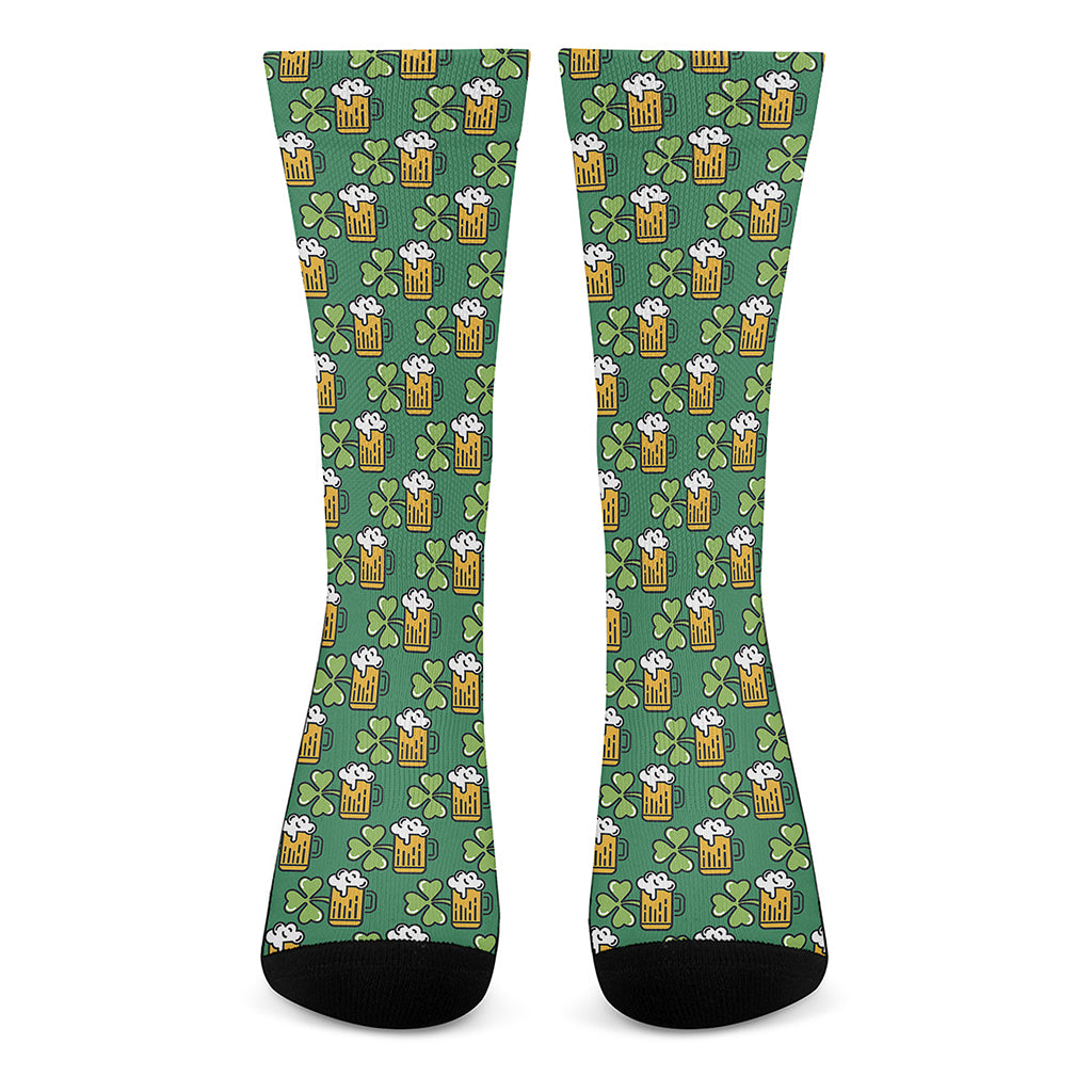 Cute Saint Patrick's Day Pattern Print Crew Socks