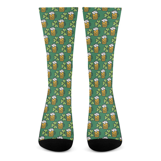 Cute Saint Patrick's Day Pattern Print Crew Socks