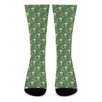 Cute Saint Patrick's Day Pattern Print Crew Socks