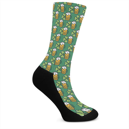 Cute Saint Patrick's Day Pattern Print Crew Socks