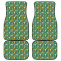 Cute Saint Patrick's Day Pattern Print Front and Back Car Floor Mats