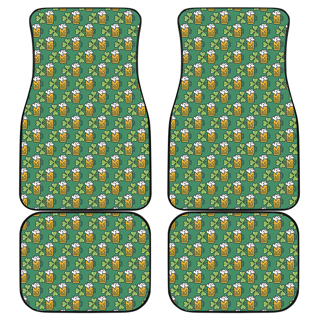 Cute Saint Patrick's Day Pattern Print Front and Back Car Floor Mats