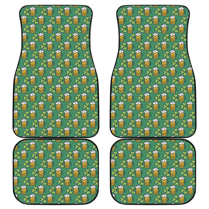 Cute Saint Patrick's Day Pattern Print Front and Back Car Floor Mats
