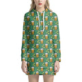 Cute Saint Patrick's Day Pattern Print Pullover Hoodie Dress