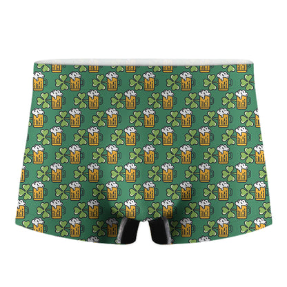 Cute Saint Patrick's Day Pattern Print Men's Boxer Briefs