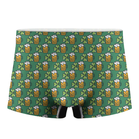 Cute Saint Patrick's Day Pattern Print Men's Boxer Briefs
