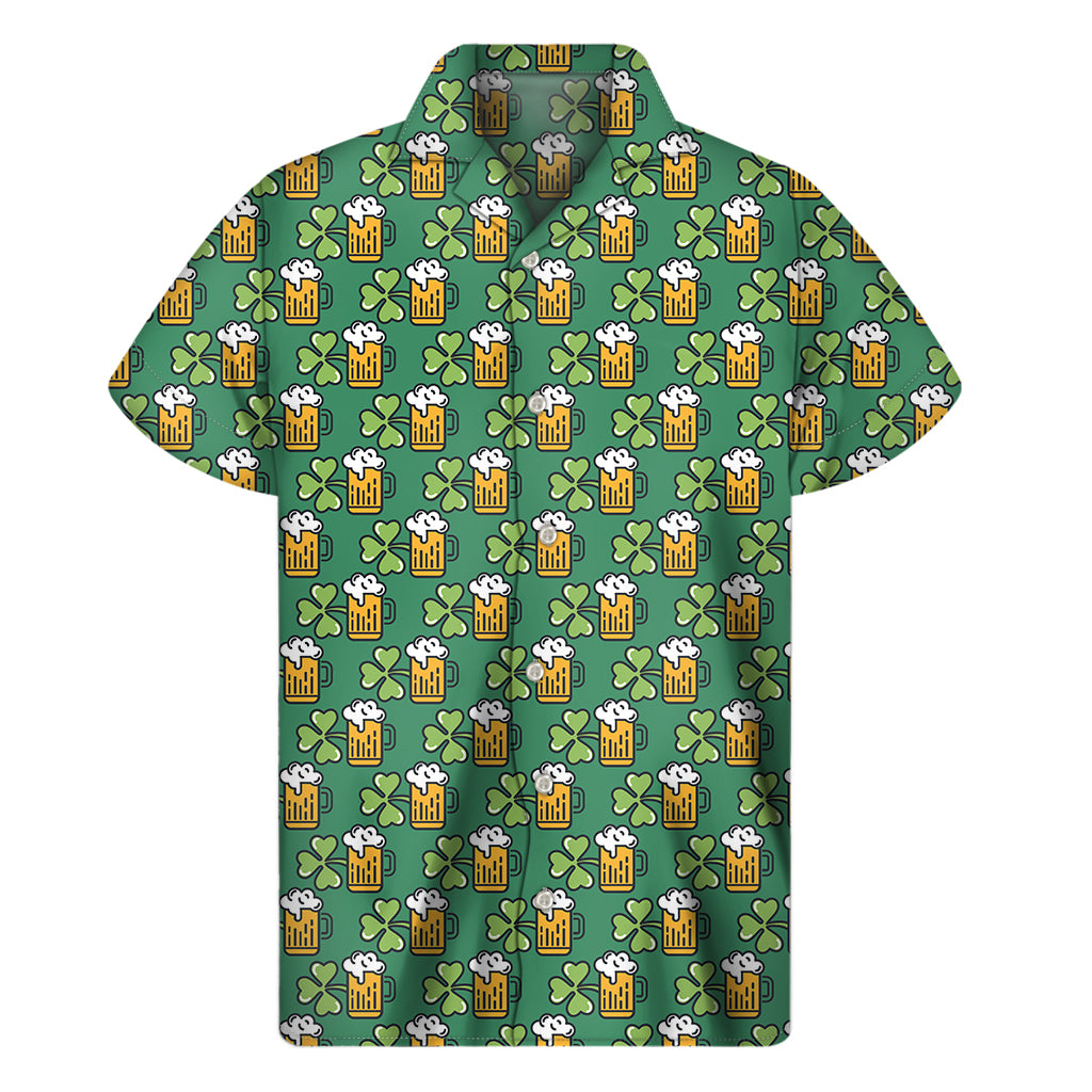 Cute Saint Patrick's Day Pattern Print Men's Short Sleeve Shirt