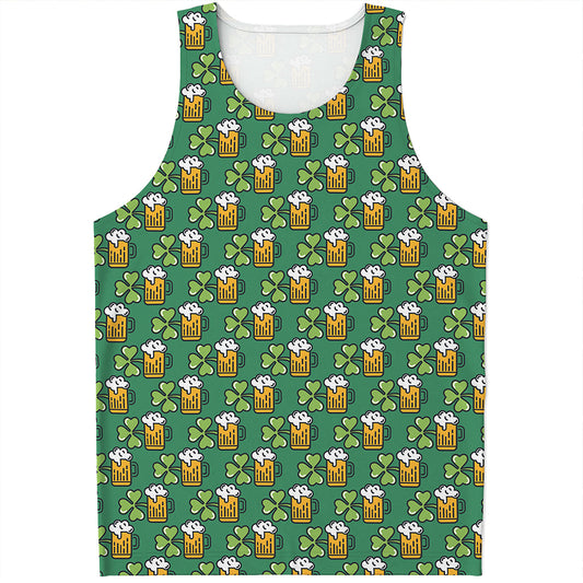 Cute Saint Patrick's Day Pattern Print Men's Tank Top