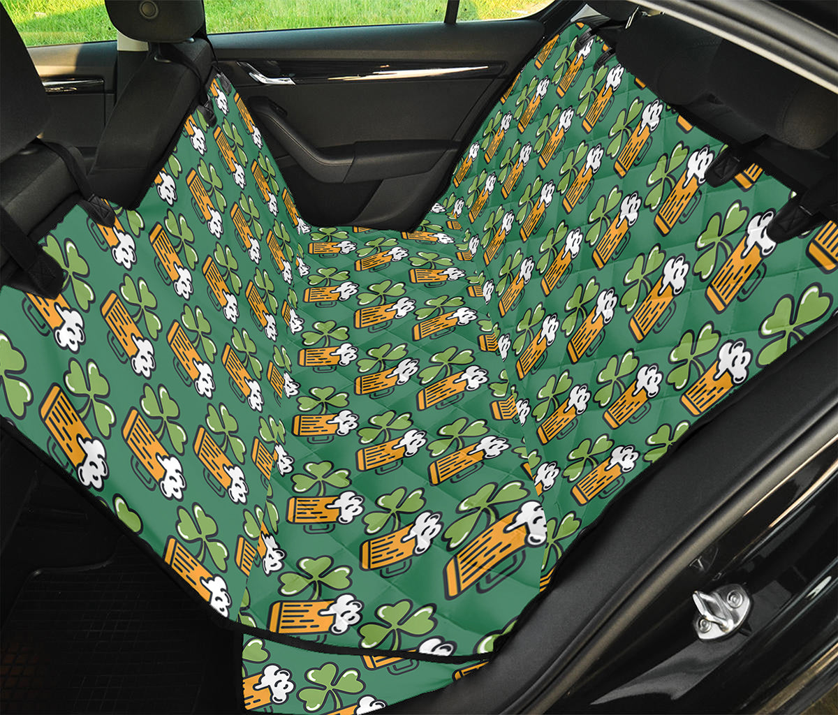 Cute Saint Patrick's Day Pattern Print Pet Car Back Seat Cover