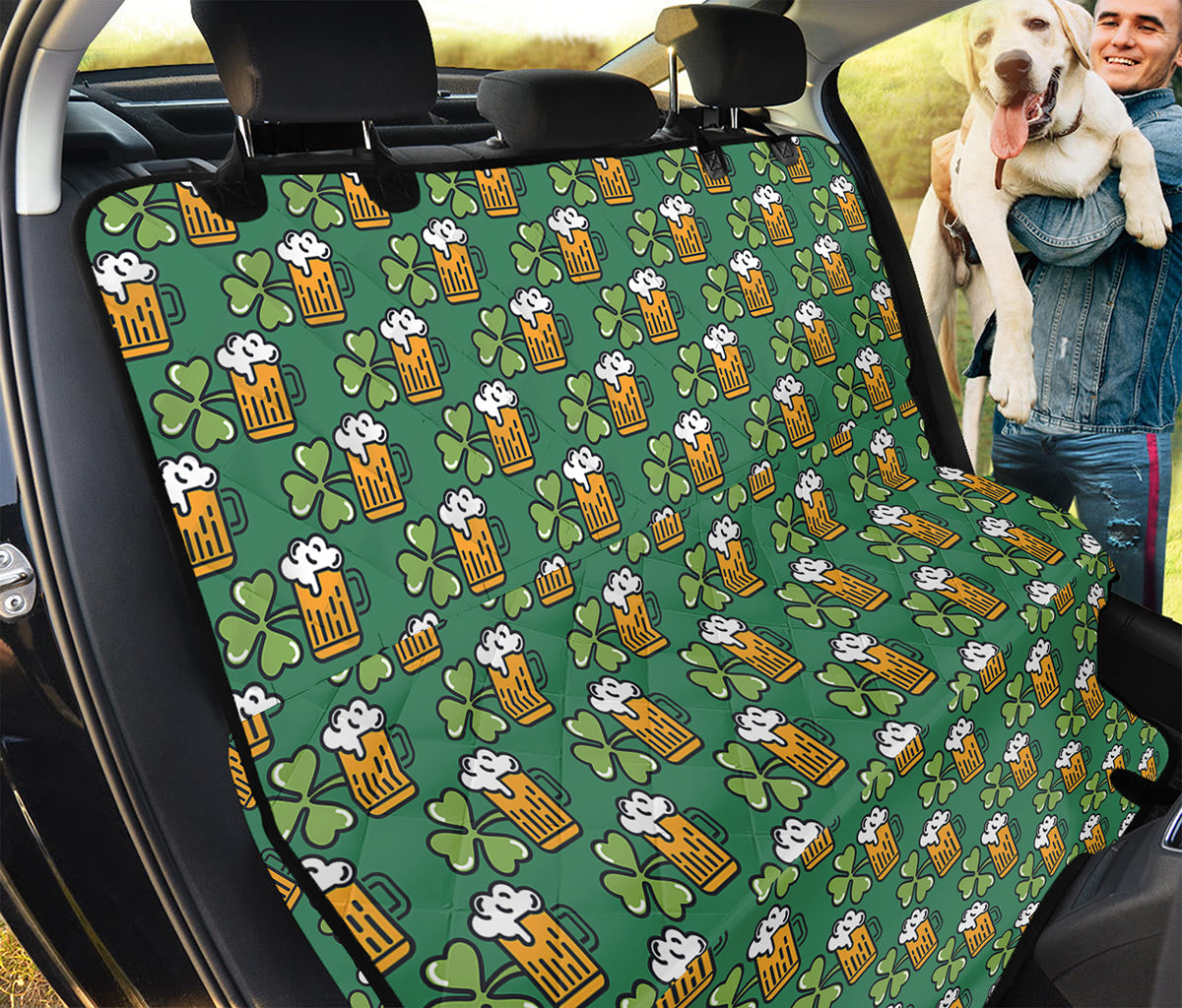 Cute Saint Patrick's Day Pattern Print Pet Car Back Seat Cover