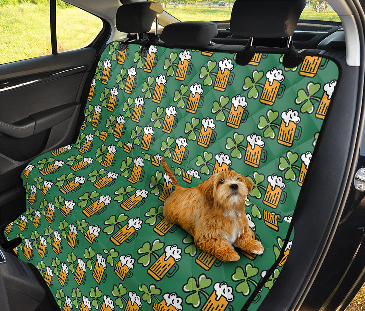 Cute Saint Patrick's Day Pattern Print Pet Car Back Seat Cover