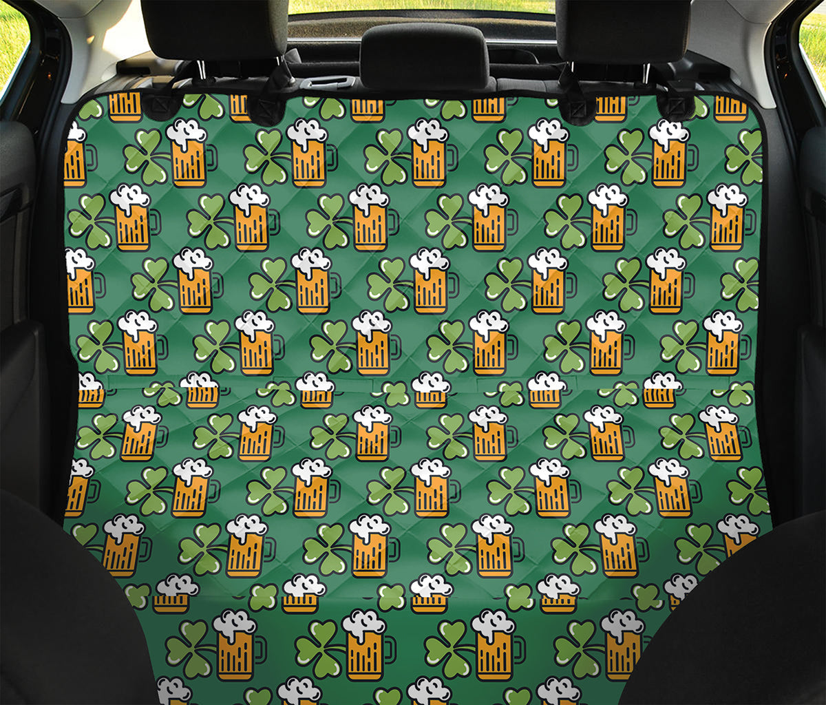 Cute Saint Patrick's Day Pattern Print Pet Car Back Seat Cover