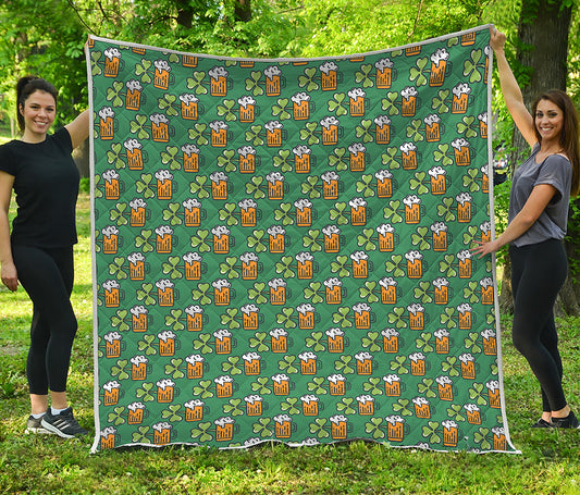 Cute Saint Patrick's Day Pattern Print Quilt