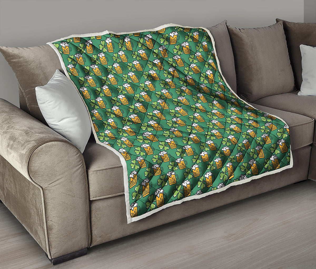 Cute Saint Patrick's Day Pattern Print Quilt