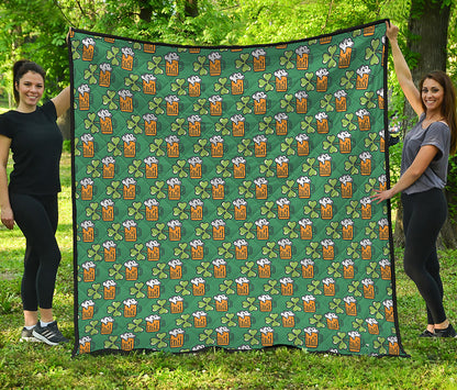 Cute Saint Patrick's Day Pattern Print Quilt