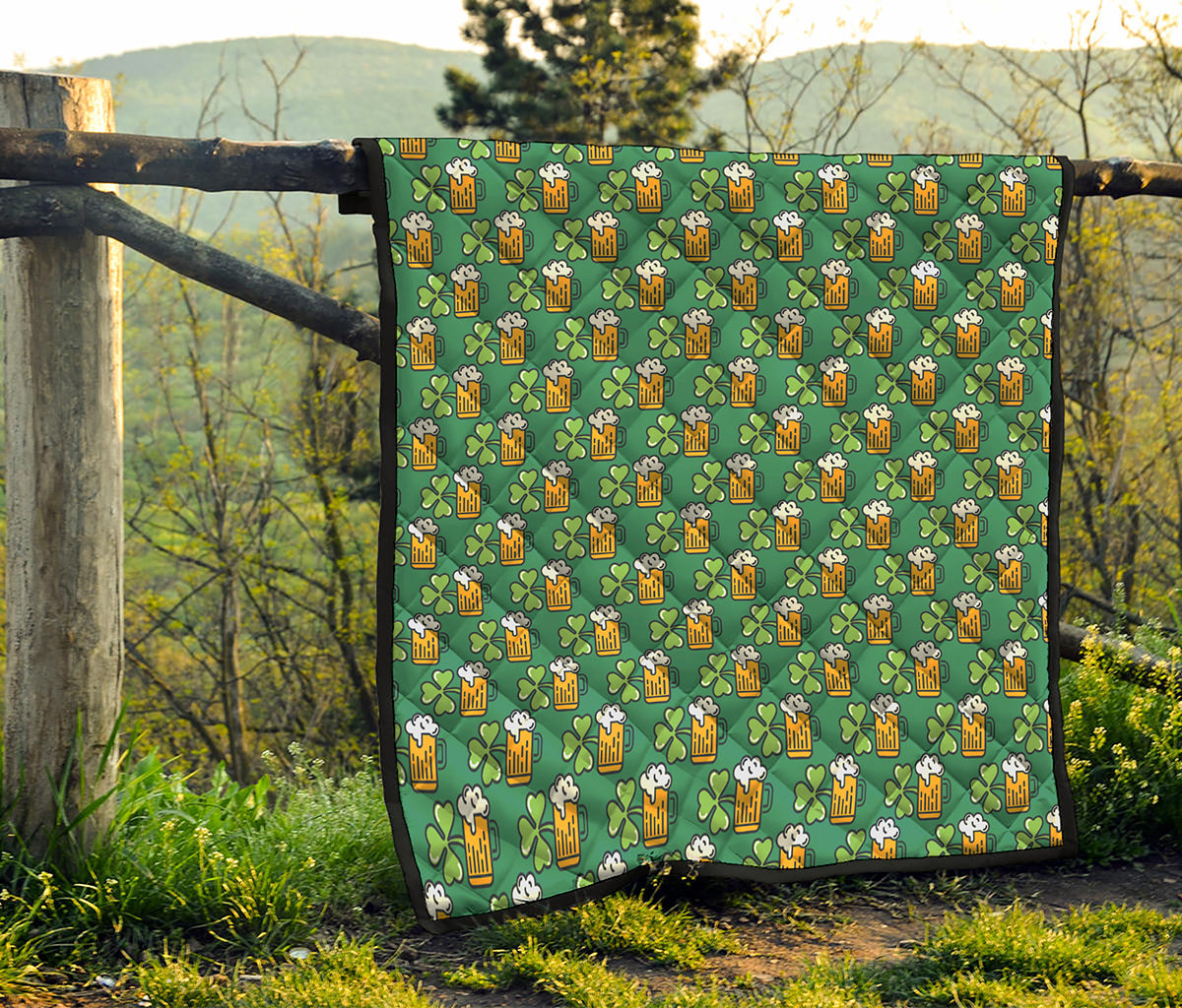 Cute Saint Patrick's Day Pattern Print Quilt