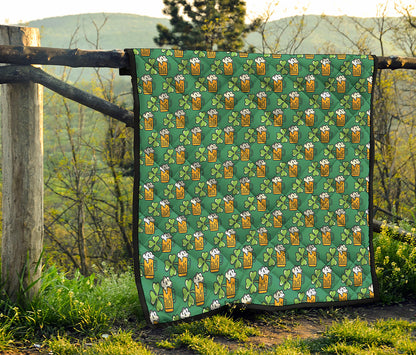Cute Saint Patrick's Day Pattern Print Quilt