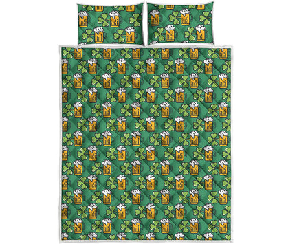 Cute Saint Patrick's Day Pattern Print Quilt Bed Set