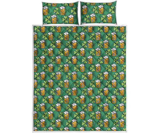 Cute Saint Patrick's Day Pattern Print Quilt Bed Set